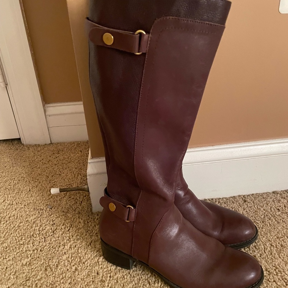 Size 9M Franco Sarto Brown Leather Boots. Excellent condition!!